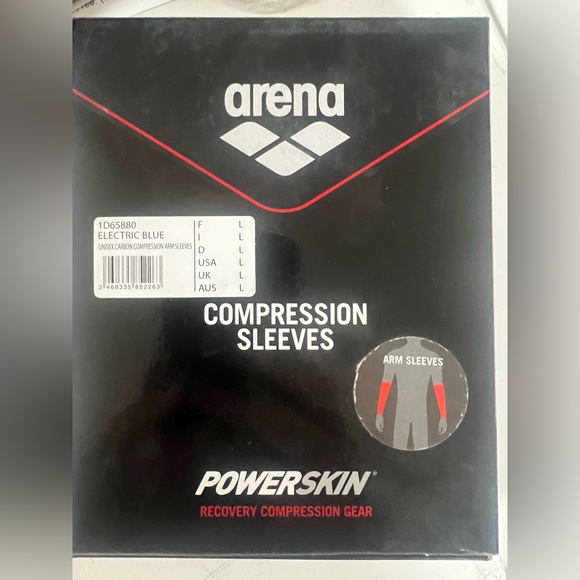 🔥🔥SET- Arena Unisex Carbon Compression Arm & Calf Sleeves Size L NWT - Picture 6 of 8